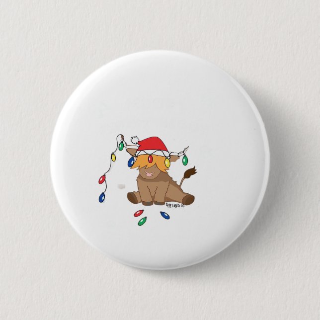 Jul-ljus, höglandsköks, ful sweater christm knapp (Framsida)