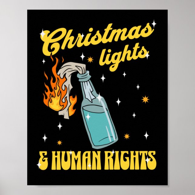 Jul Ljus Human Högers Sticker Poster (Framsidan)
