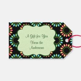 Jul-Ljus i Mönster i färglösa cirklar Presentetikett