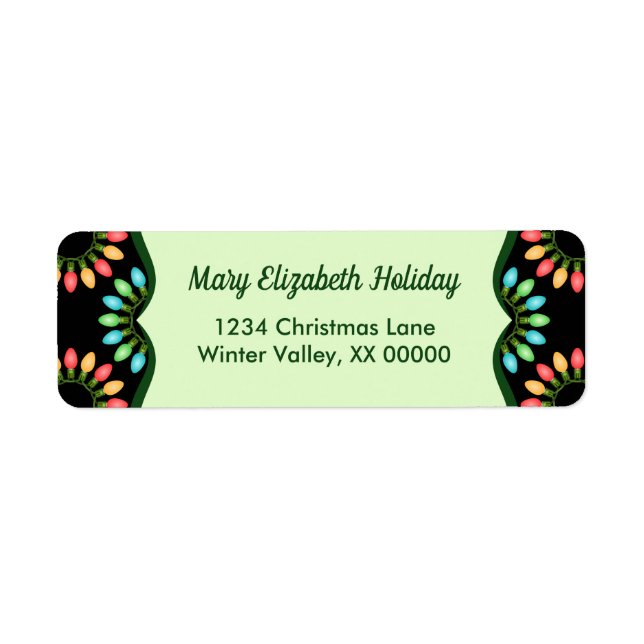Jul-Ljus i Mönster i färglösa cirklar Returadress Etikett (Framsidan)