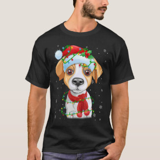 Jul Ljus Jack Russell Terrier Hund Santa Ha T Shirt