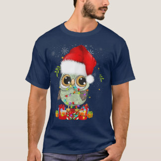 Jul Ljus Julafton Cute Uggla Älskare T Shirt