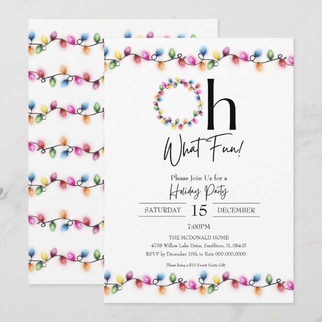 Jul Ljus Julfest-inbjudan Inbjudningar (Fram/baksida)