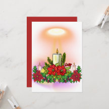 Jul Ljus Kort med Julstjärna