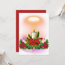 Jul Ljus Kort med Julstjärna