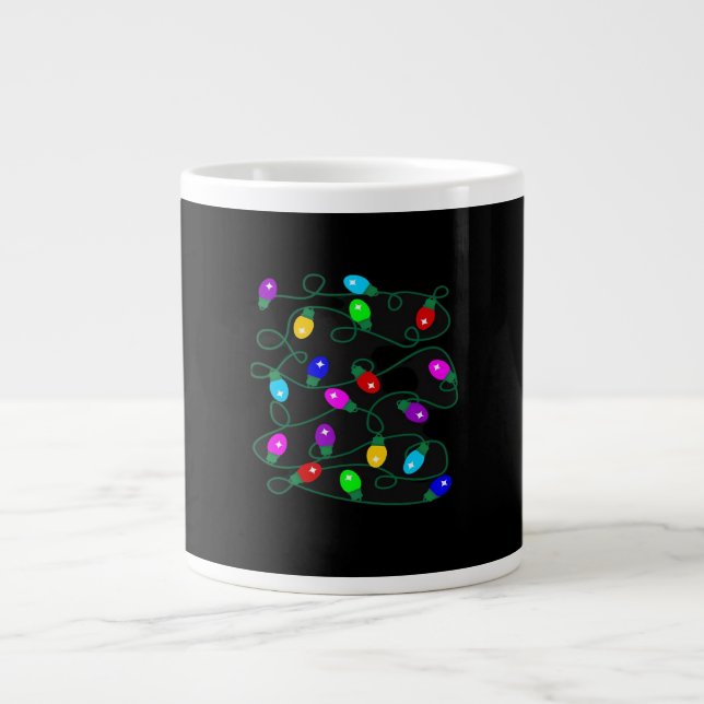 Jul Ljus - Låt oss Lit Ljus - Merry & Br Jumbo Mugg (Framsidan)