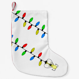 Jul ljus med bin liten julstrumpa