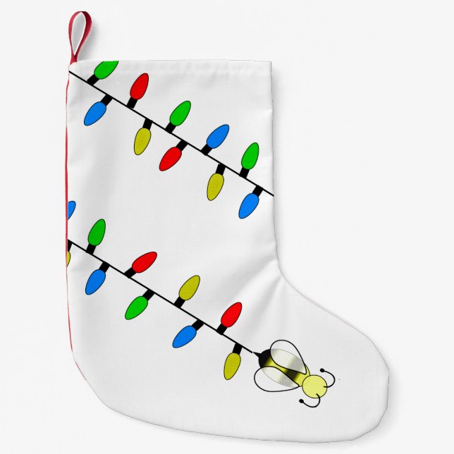 Jul ljus med bin liten julstrumpa (Framsidan)