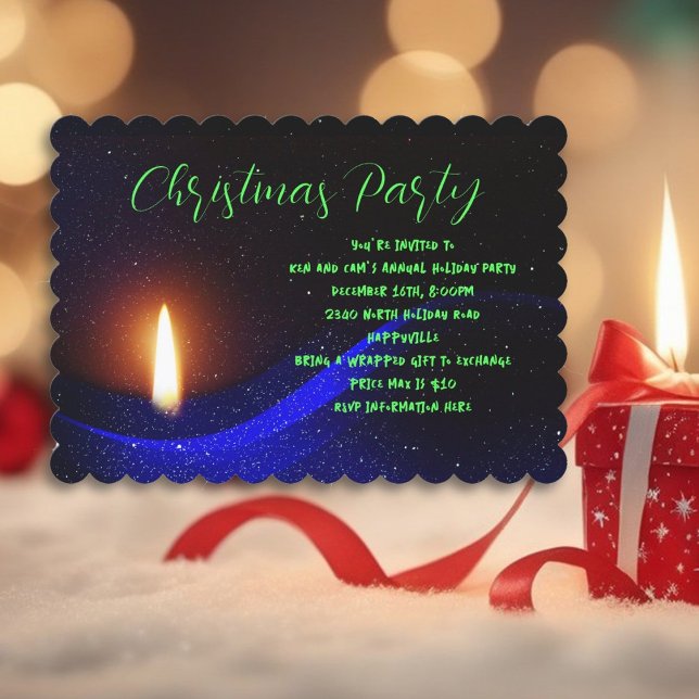 Jul Ljus Nat Holiday Party Inbjudan (Skapare uppladdad)