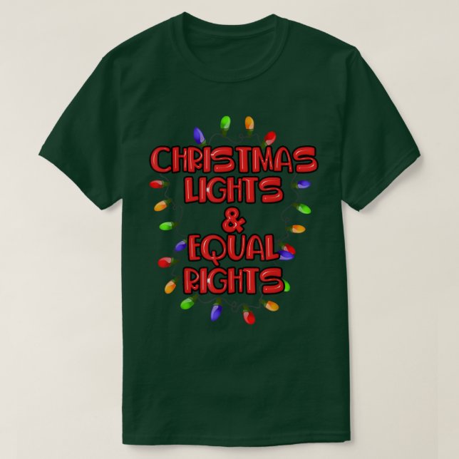 Jul Ljus och lika Höger Human Matching P T Shirt (Design framsida)