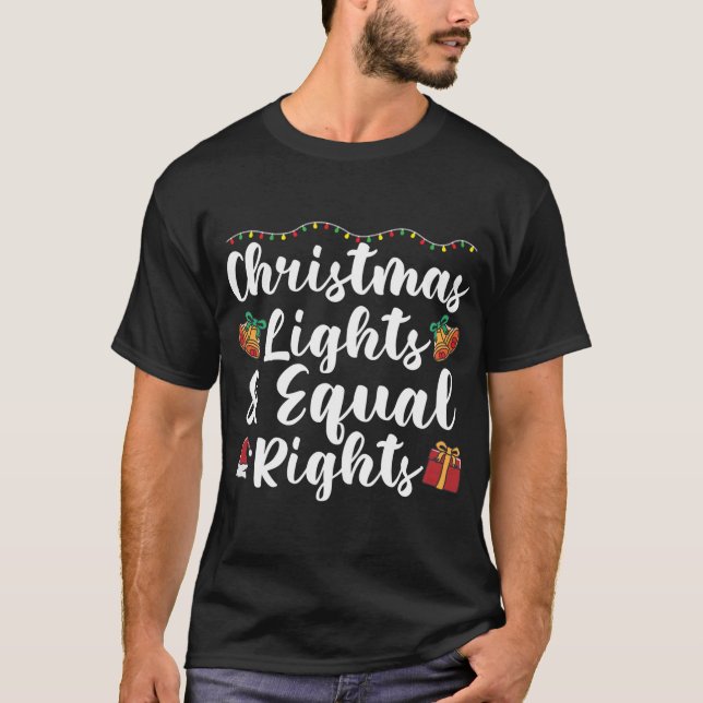 Jul ljus och lika höger t shirt (Framsida)