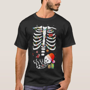 Jul-Ljus och Skeleton-Graviden T Shirt