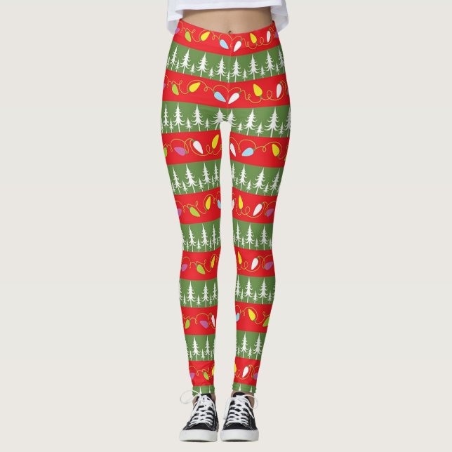 Jul Ljus och Träd Leggings (Framsida)