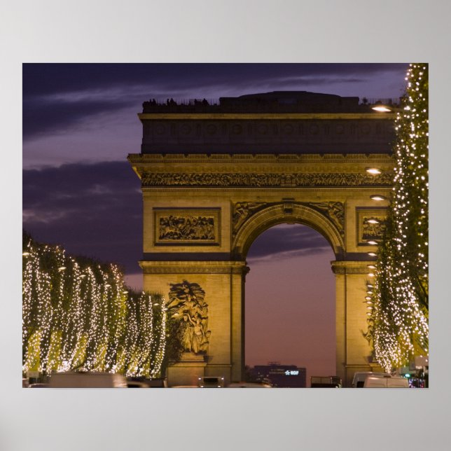 Jul Ljus på Champs Elysee Poster (Framsidan)