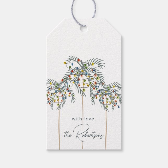 Jul Ljus på Handflatan Träd Anpassningsbar Gift Mä Presentetikett (Framsidan)