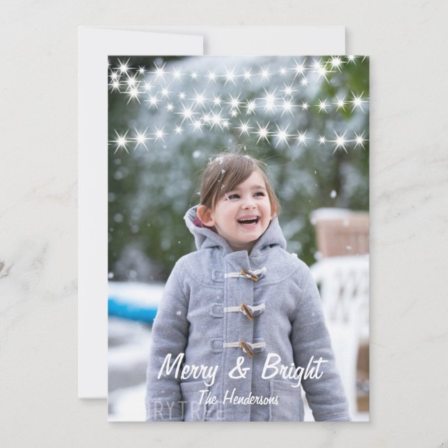 Jul Ljus Photo Helgdag Card Julkort (Framsida)