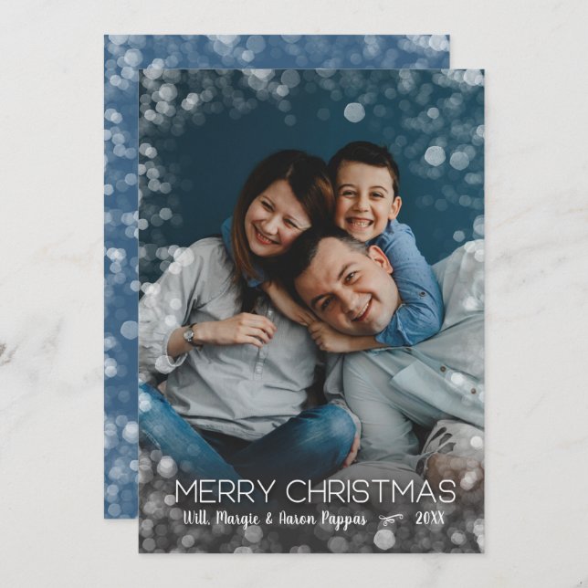 Jul Ljus Photo Julkort (Fram/baksida)