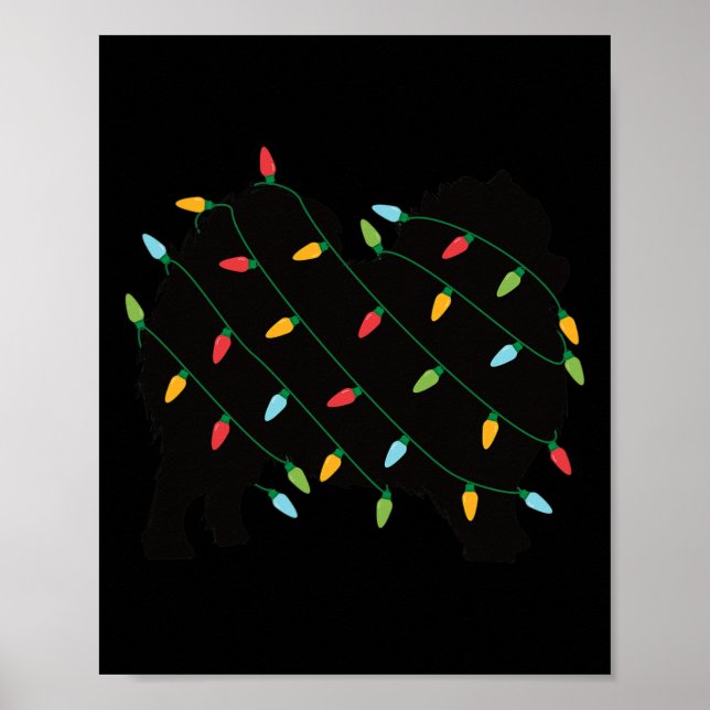 Jul Ljus Pommern Cute Gift for Hund Lov Poster (Framsidan)
