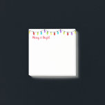 Jul Ljus Post - anteckningar Post-it Block<br><div class="desc">Den här helgdag skickar anteckningarna visas i en julklapp med texten "Merry & Bright" Anpassa det här ljuset eller Köp som det är.</div>