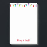 Jul Ljus Post - anteckningar Post-it Block<br><div class="desc">Den här helgdag skickar anteckningarna visas i en julklapp med texten "Merry & Bright" Anpassa det här ljuset eller Köp som det är.</div>