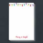 Jul Ljus Post - anteckningar Post-it Block<br><div class="desc">Den här helgdag skickar anteckningarna visas i en julklapp med texten "Merry & Bright" Anpassa det här ljuset eller Köp som det är.</div>