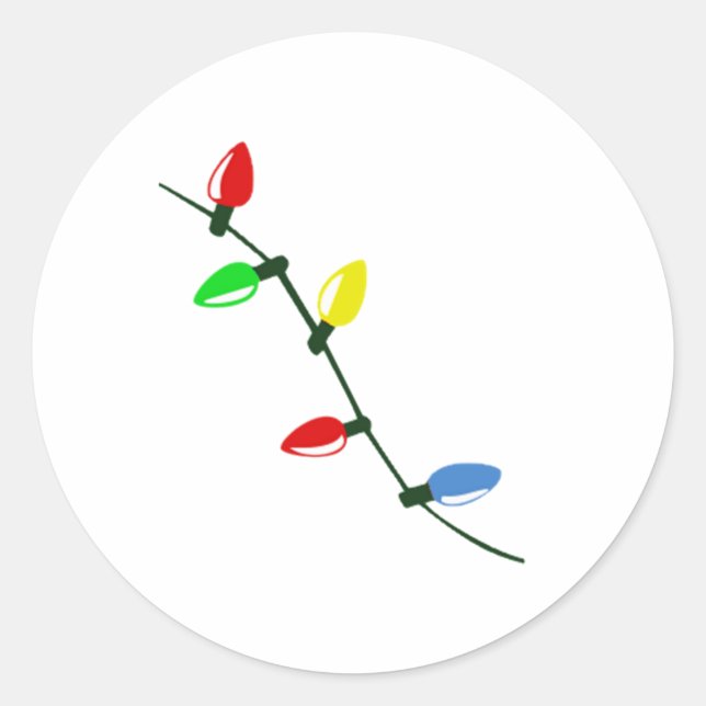 Jul Ljus Runt Klistermärke (Framsida)