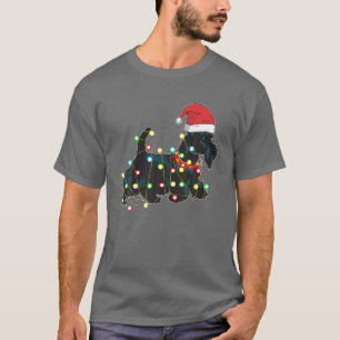 Jul Ljus Scottie Hund älskare Funny Julafton Gift T Shirt