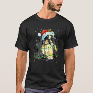Jul Ljus Shih Tzu Hund Santa Hat Scarf T Shirt