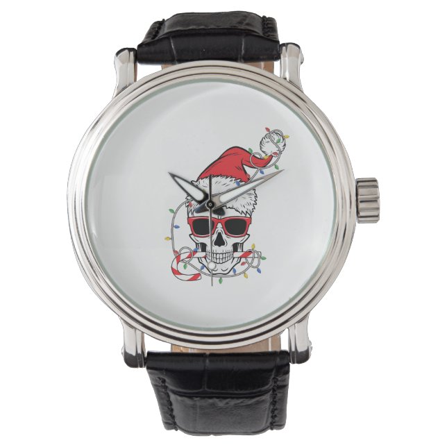 Jul-Ljus-Skelett-Döskalle Armbandsur (Framsida)