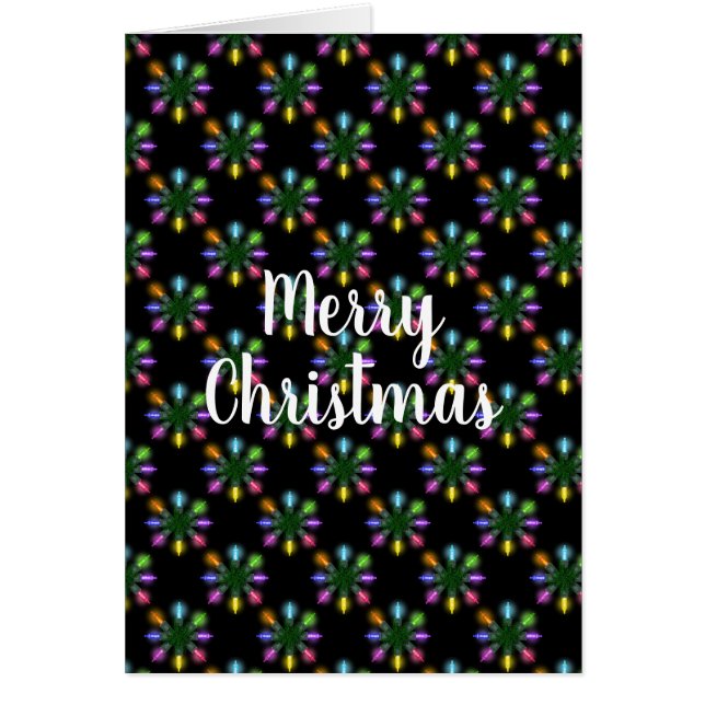 Jul ljus snöflinga hälsningskort (Framsidan)