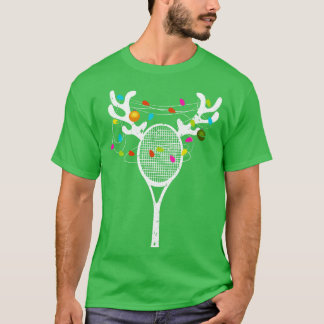 Jul Ljus Tennis Racket Funny Julafton T Shirt