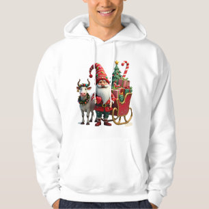 Jul Ljus Tomte Jultomte Ridder Sled Hög Hoodie