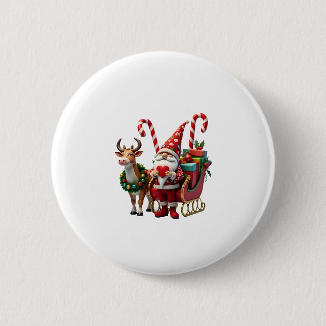 Jul Ljus Tomte Jultomten Kör Släd High Knapp (Framsida)