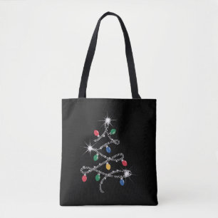 Jul Ljus Träd Rhinestone Mega Bling Tygkasse