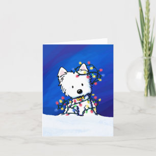 Jul Ljus Westie Hund Helgkort