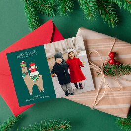 Jul Llama Anpassningsbar Photo Julkort