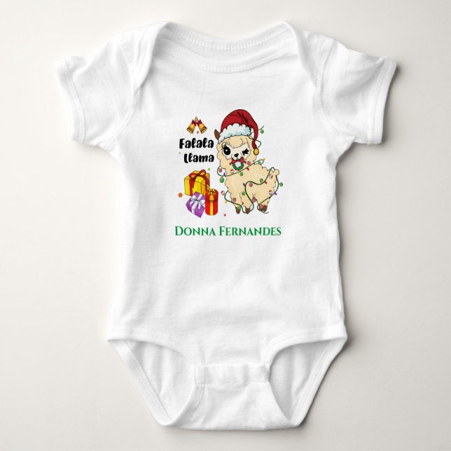 Jul Llama Baby Bodydräkt T Shirt (Framsida)