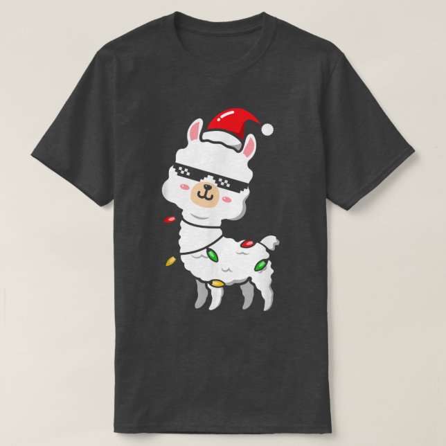Jul Llama Fairy Ljus, Family Outfit Alpaca T Shirt (Design framsida)