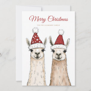 Jul Llama-familjen Julkort