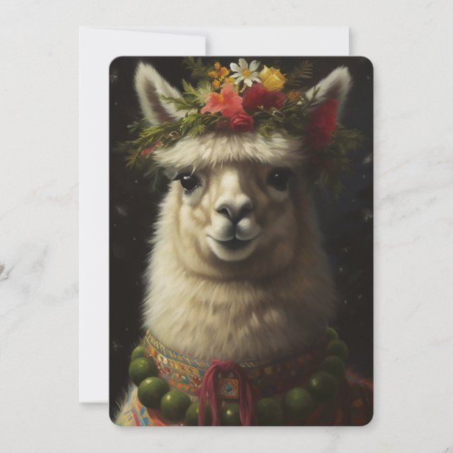 Jul Llama Julkort (Framsida)