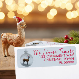 Jul Llama Ornament Returetiketters Returadress Etikett