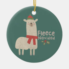 Jul Llama Pun: Ull Navidad Julgransprydnad Keramik