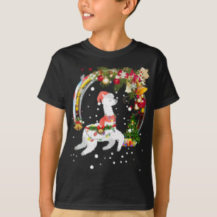 Jul Llama Santa Hat Ugly Julafton Träd Alpaca T Shirt