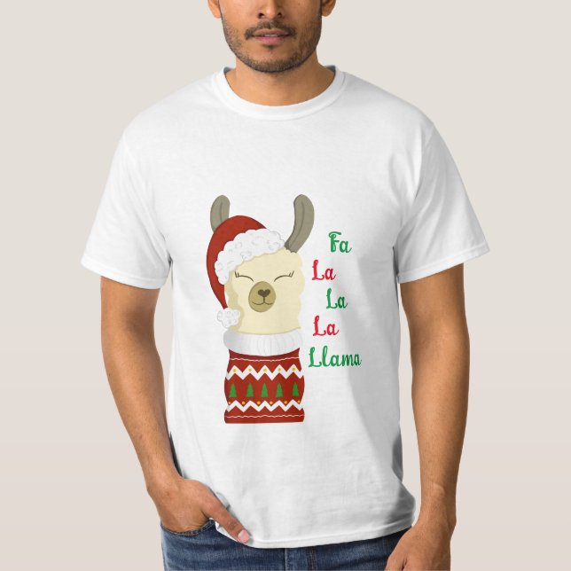 Jul Llama Shirt T Shirt (Framsida)