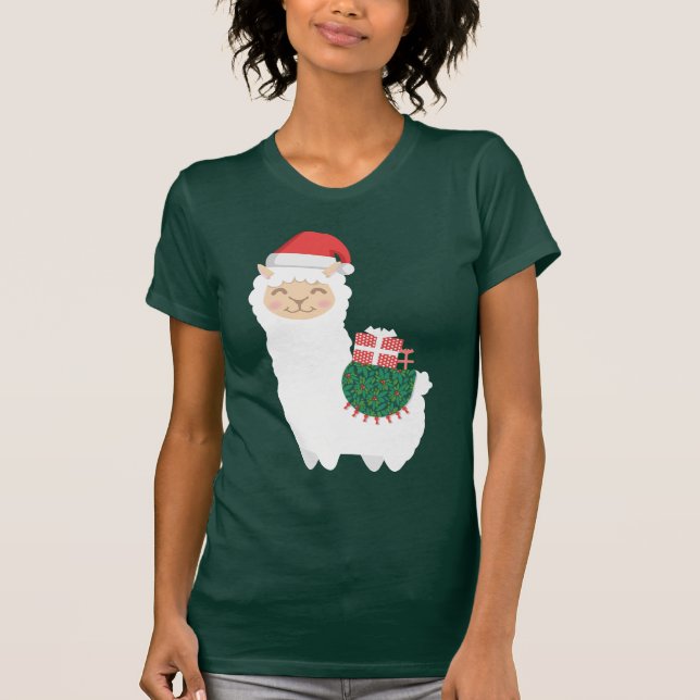 Jul Llama T Shirt (Framsida)
