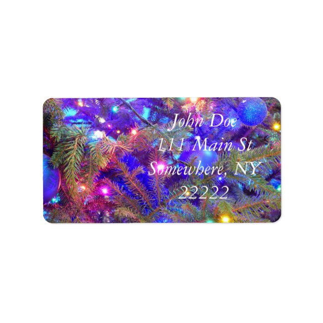 Jul-Lökar i Blue Adressetikett (Framsidan)