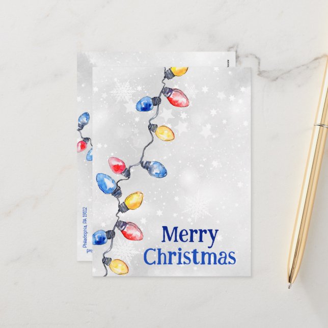 Jul Lökar, String Ljus, Helgdag vykort (Fram/Back In Situ)