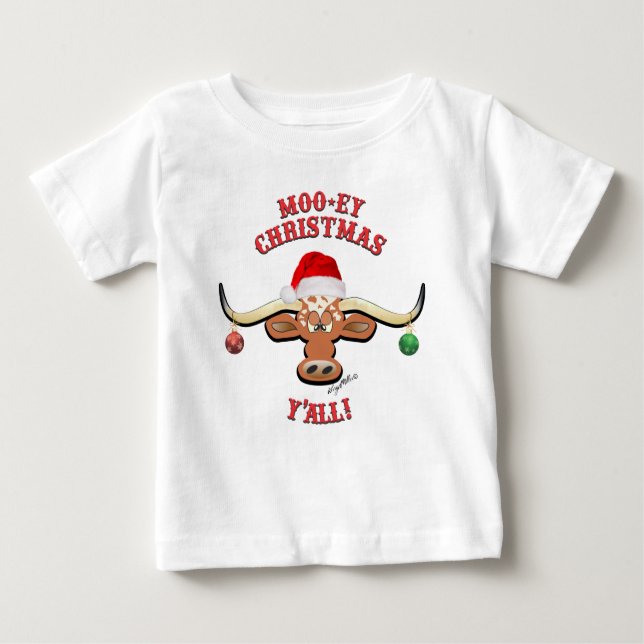 Jul Longhorn Steer T Shirt (Framsida)