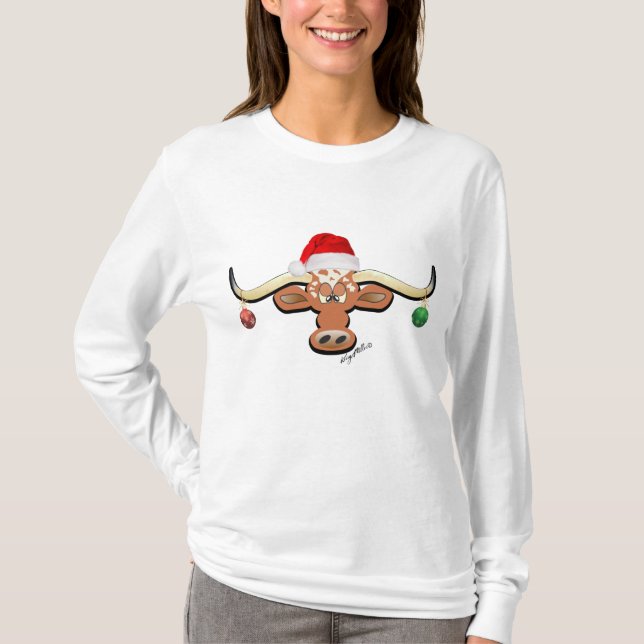 Jul Longhorn Steer T Shirt (Framsida)