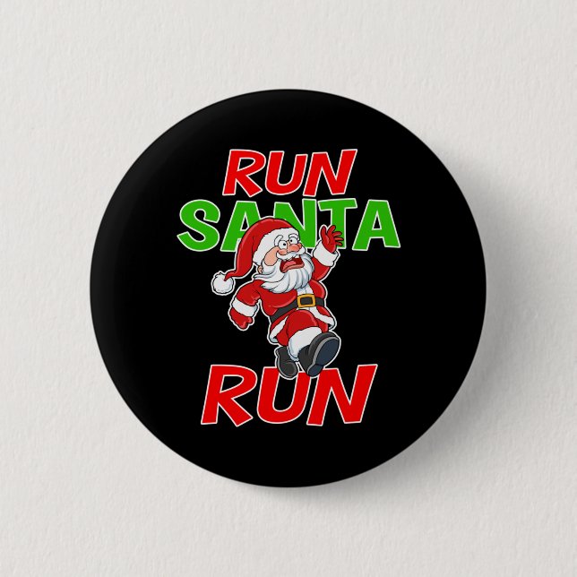 Jul Löpande Present Tröja Tomte Löpning 5k Lopp Knapp (Framsida)